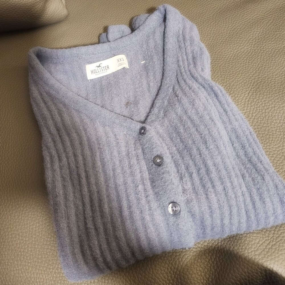 Hollister Lace up Front Sweater Light Blue